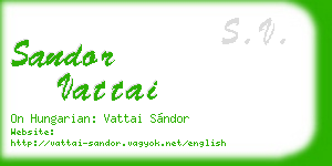 sandor vattai business card